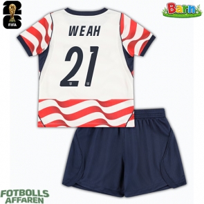 Förenta stater Timothy Weah #21 Hemmaställ Barn VM 2026 Kortärmad (+ Korta byxor)